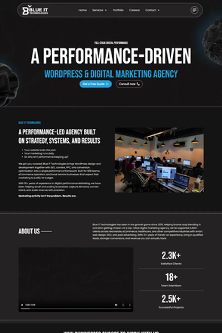 Blue-IT Technologies website — built by Fakhar e Mustafa